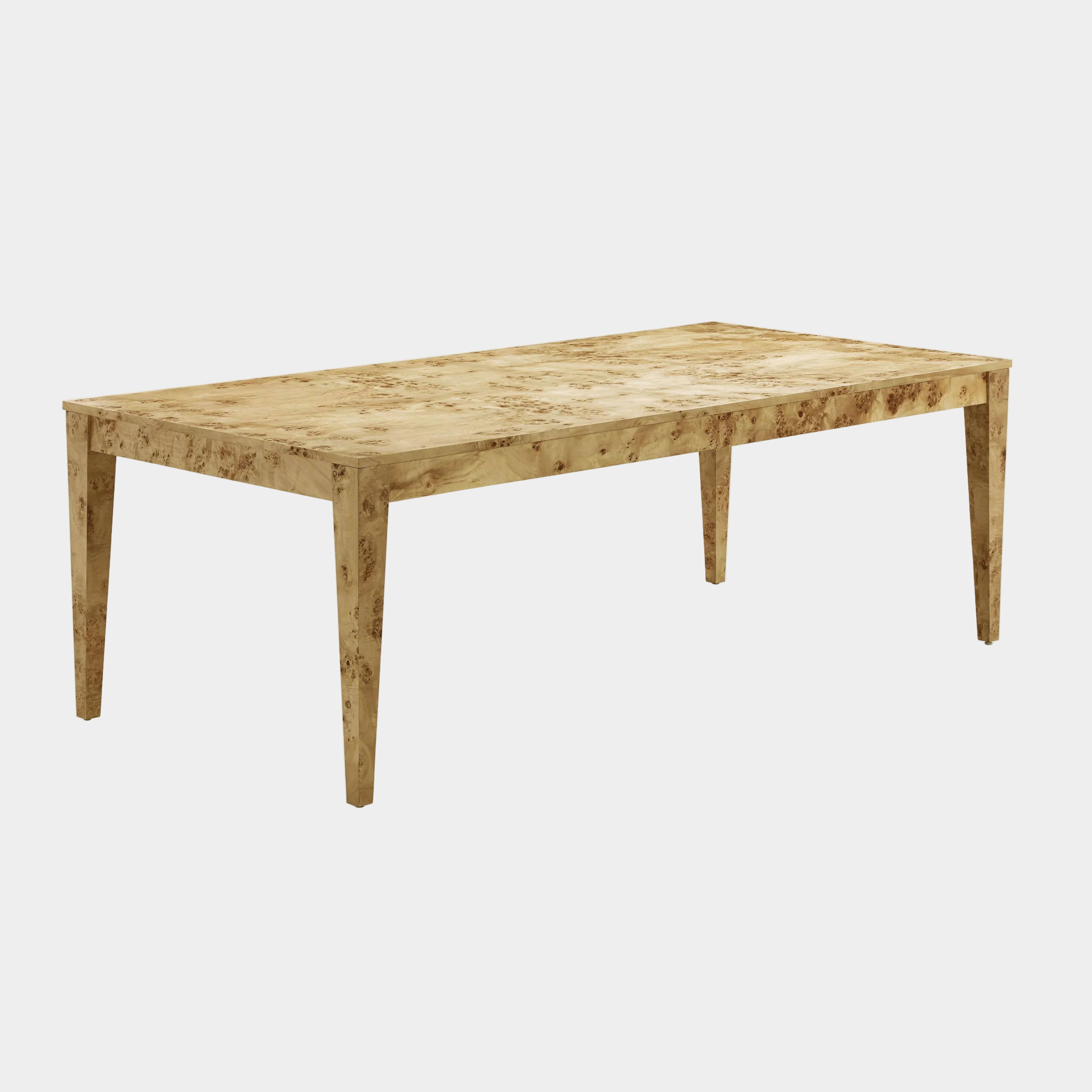 Brandyss 90" Natural Burl Rectangular Dining Table