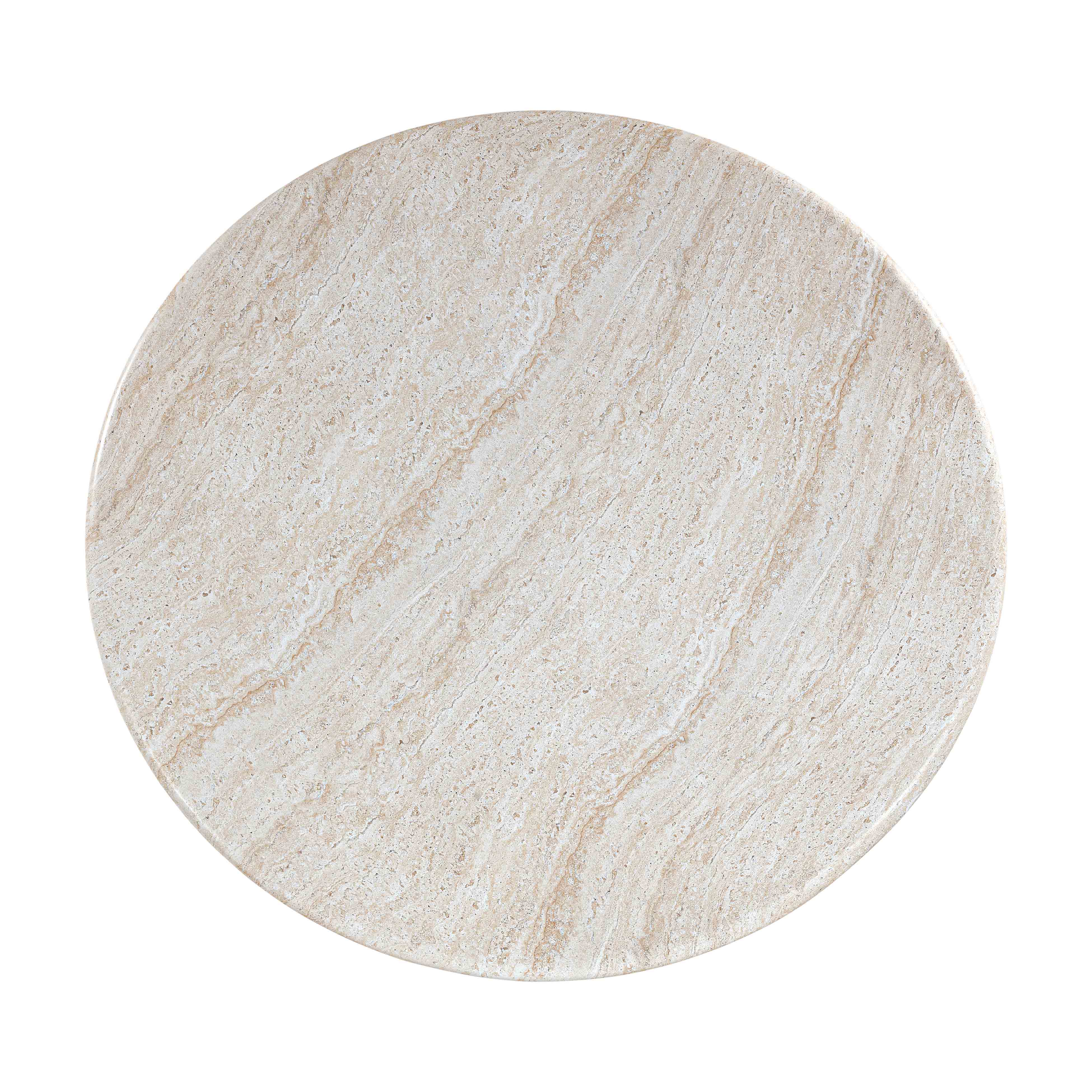 Cynthia 54" Faux Travertine Indoor/Outdoor Concrete Round Dining Table
