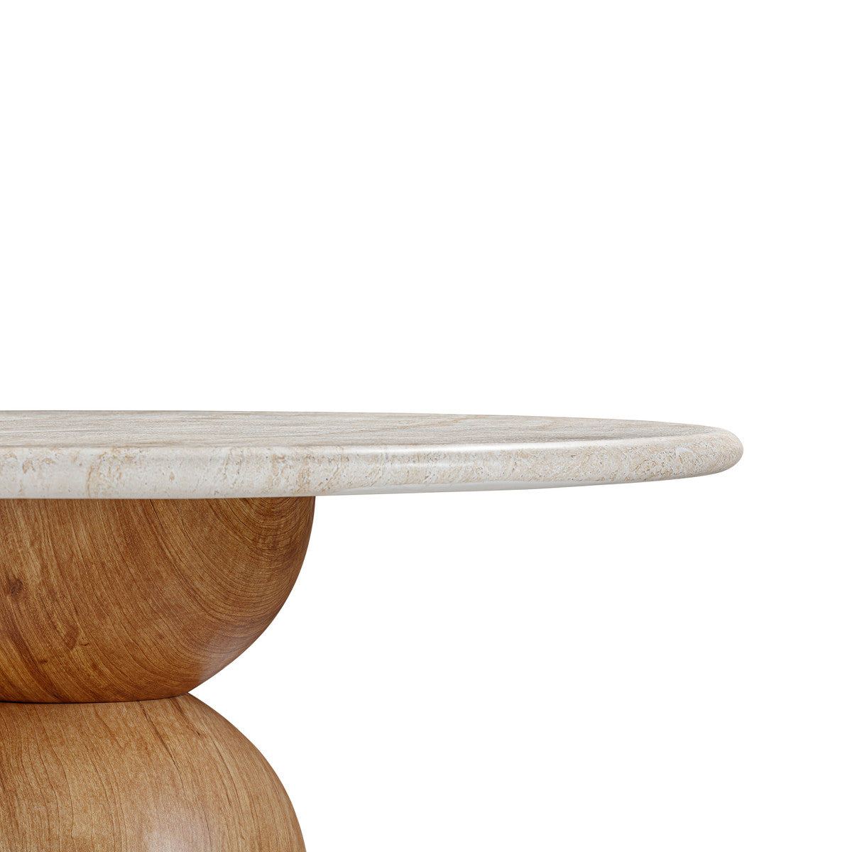 Table à manger ronde d'intérieur/extérieur en béton travertin Cynthia de 54 po