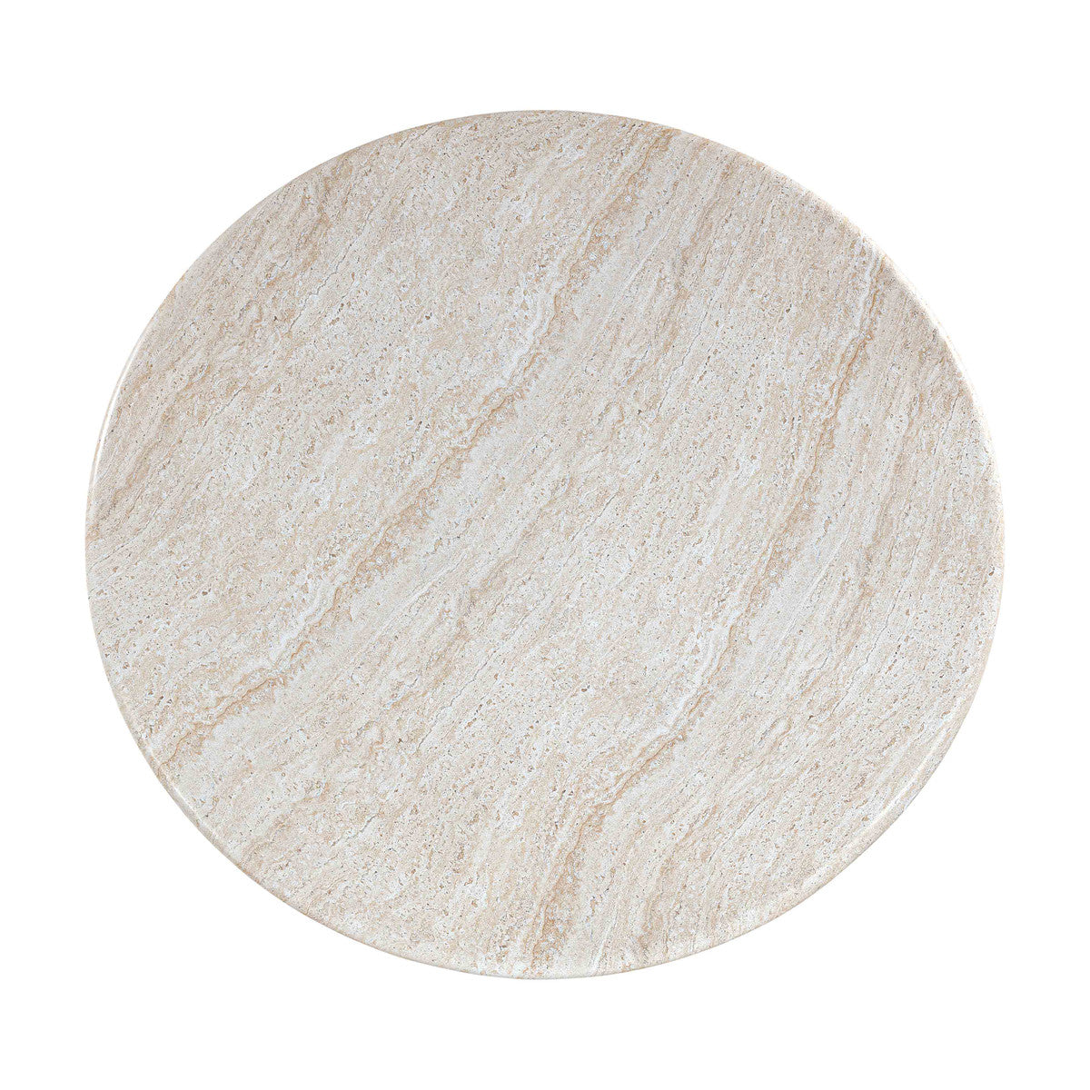 Table à manger ronde d'intérieur/extérieur en béton travertin Cynthia de 54 po
