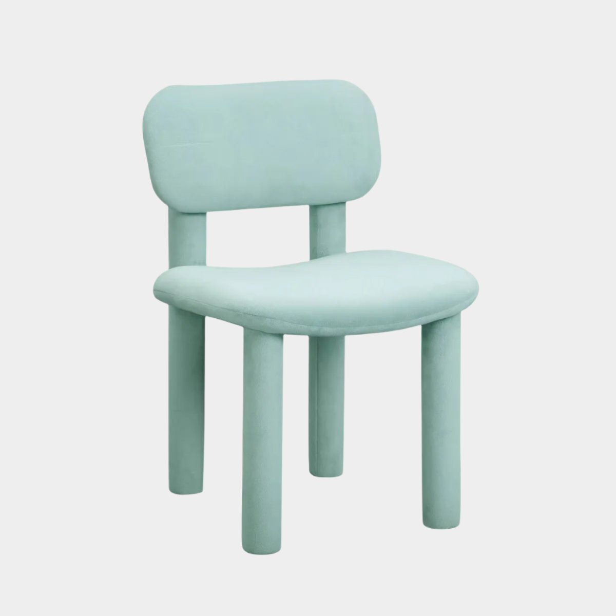 Chaise de salle à manger en velours bleu pâle Elise