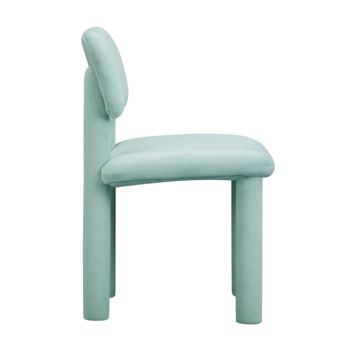Chaise de salle à manger en velours bleu pâle Elise