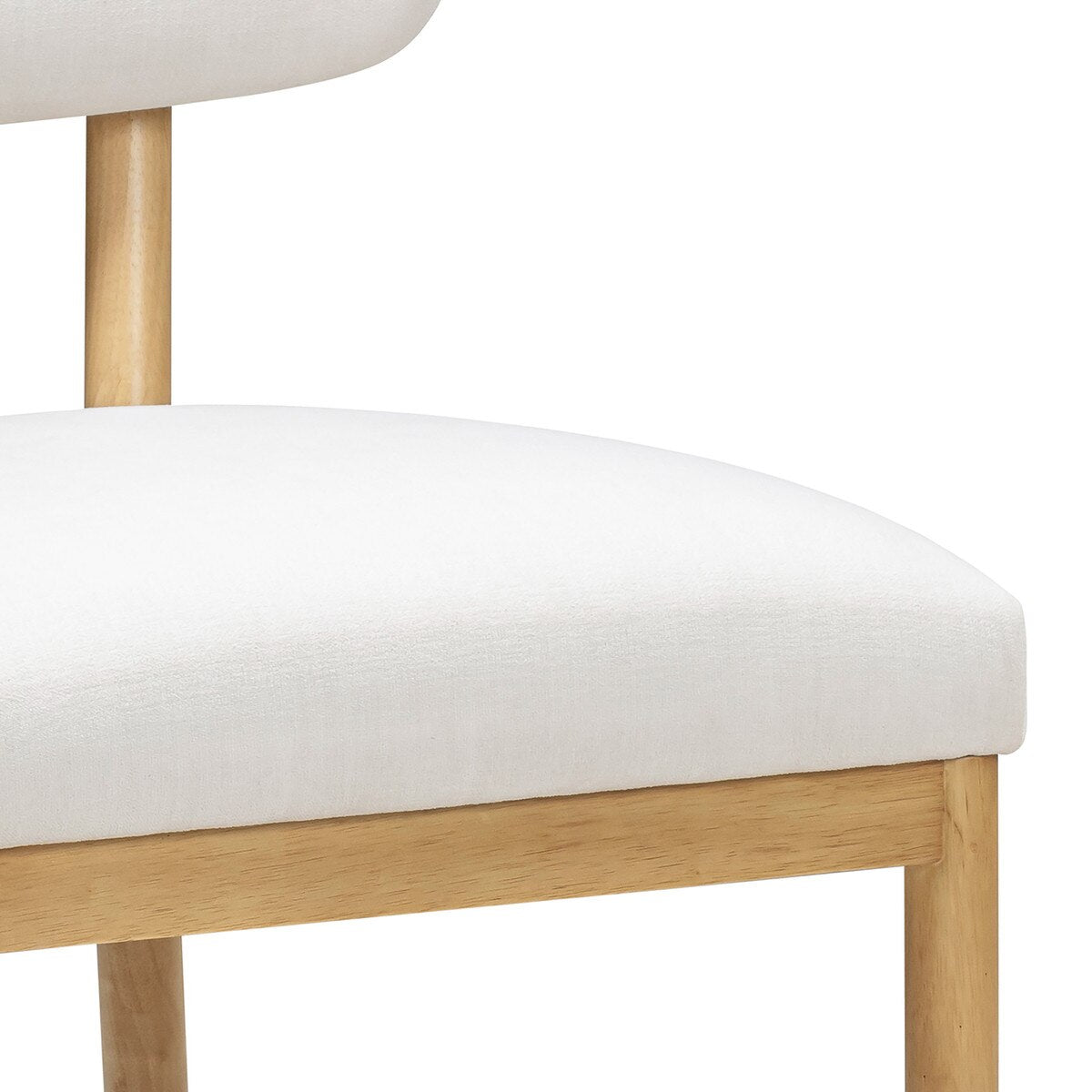 Chaise de salle à manger en tissu recyclé Bobbie Cream Performance