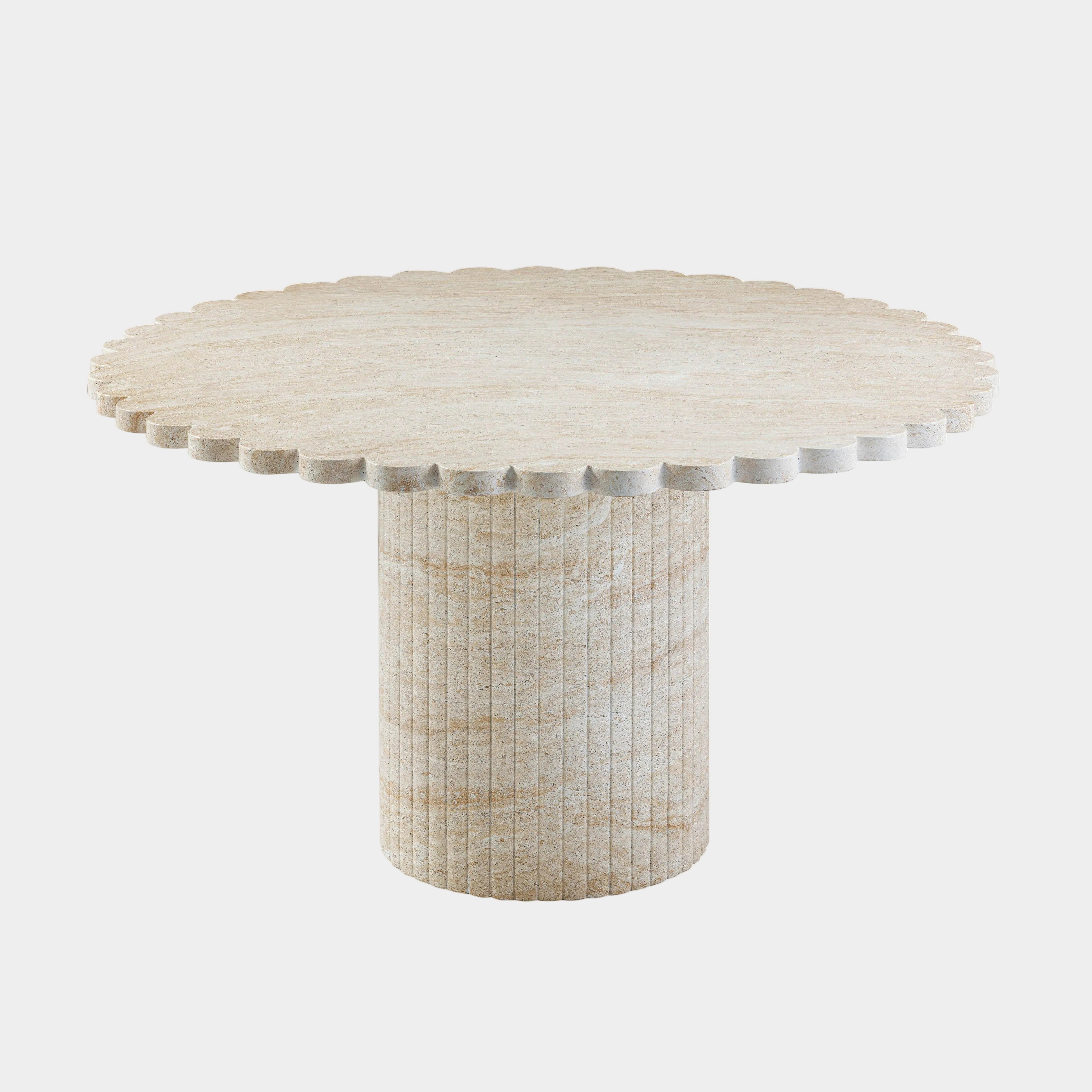 Blossom 54" Washed Faux Travertine Finish Indoor/Outdoor Round Dining Table