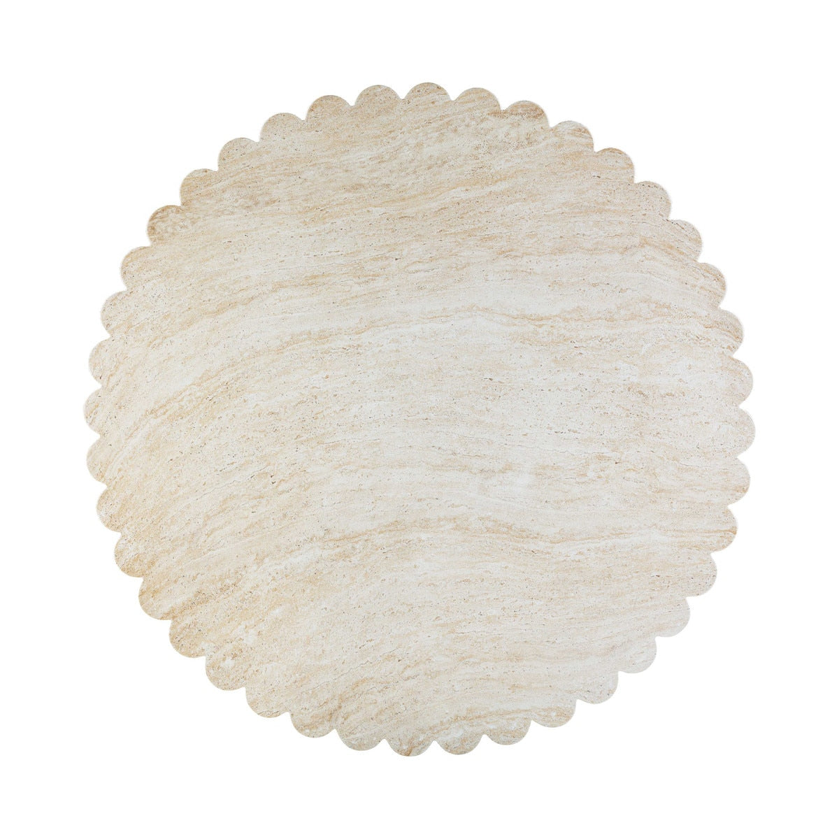 Table à manger ronde d'intérieur/extérieur de 54 po avec finition en travertin délavé Blossom