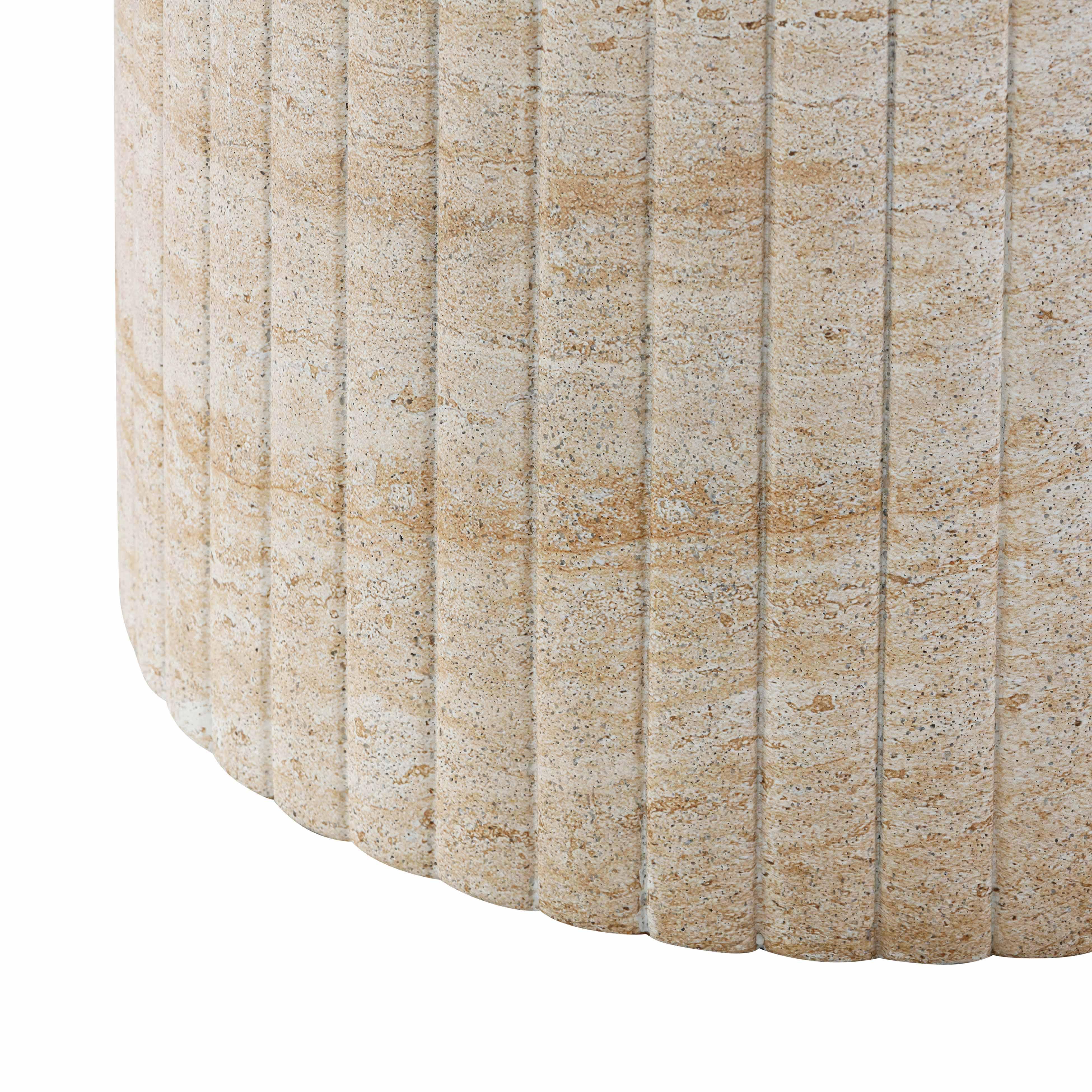 Blossom 54" Washed Faux Travertine Finish Indoor/Outdoor Round Dining Table