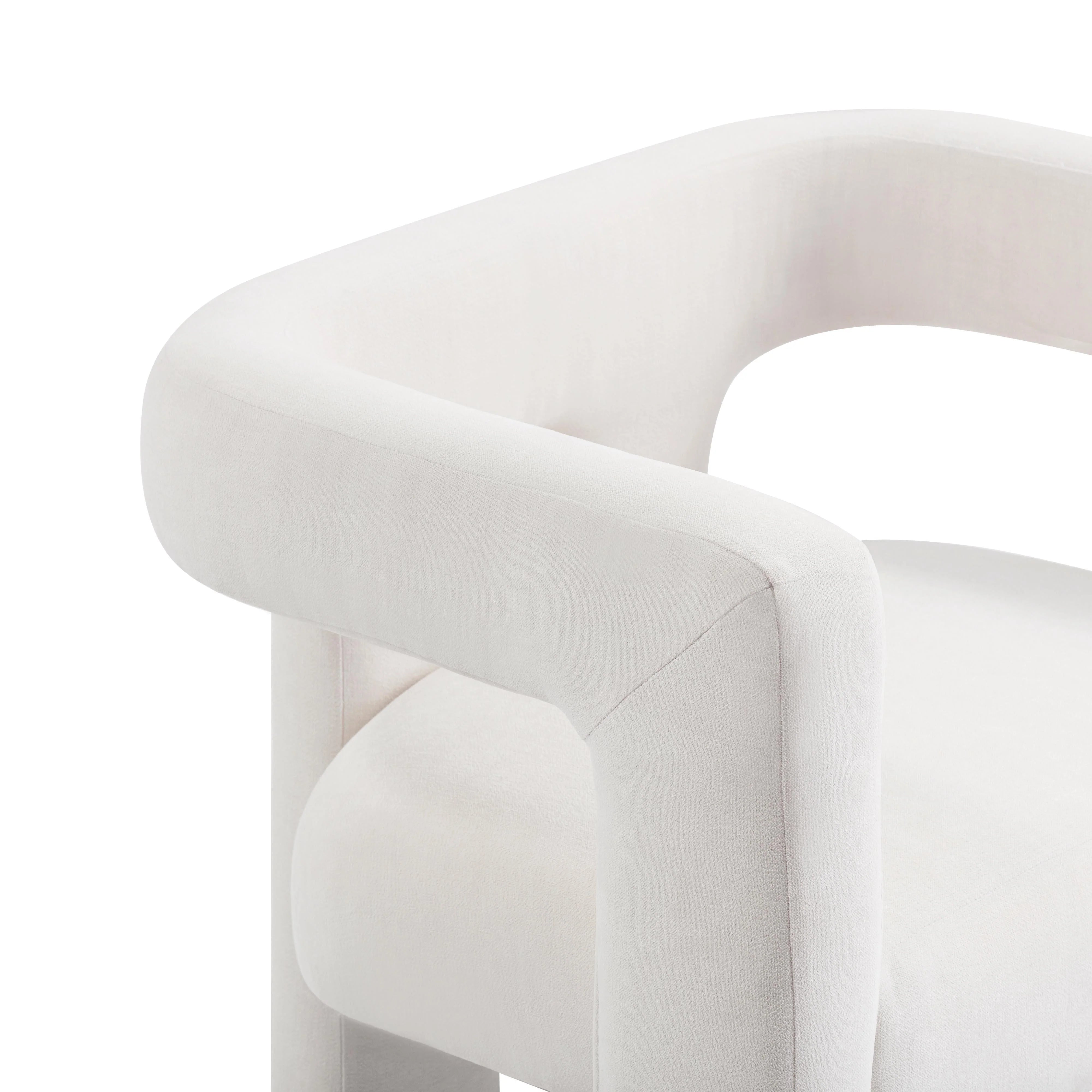 Sloane Bone White Upcycled Performance Fabric Accent Chair