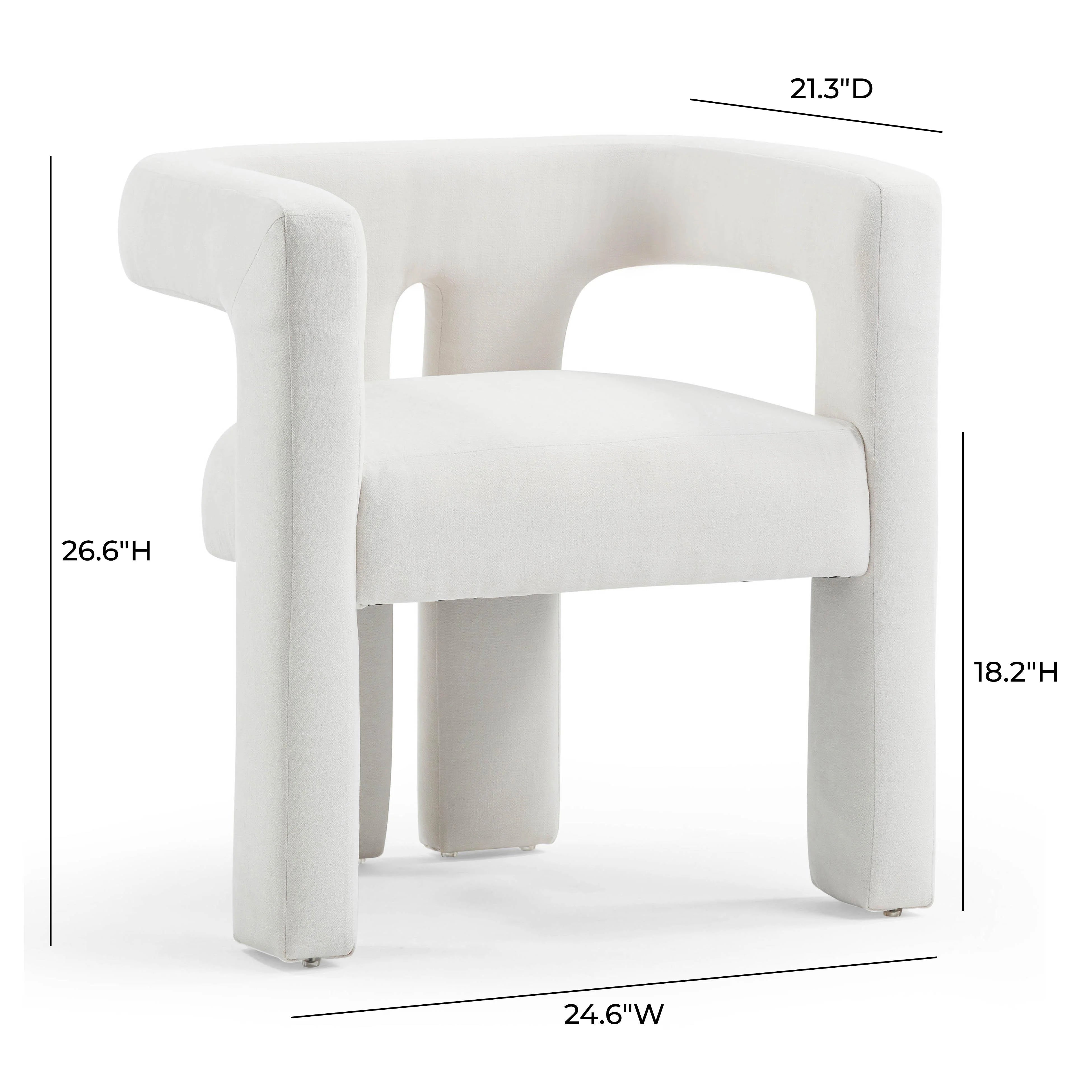 Sloane Bone White Upcycled Performance Fabric Accent Chair