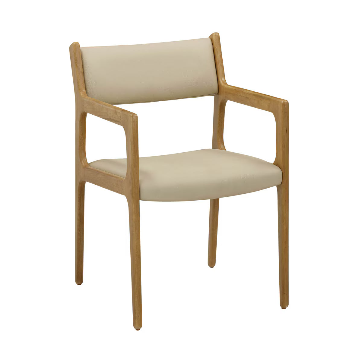 Chaise de salle à manger en cuir végétalien Ari Cream Performance - Lot de 2