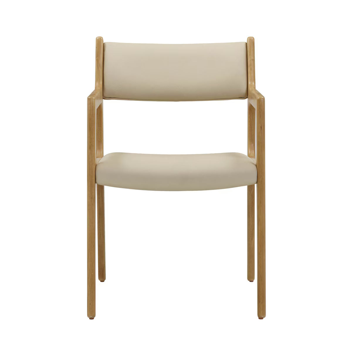 Chaise de salle à manger en cuir végétalien Ari Cream Performance - Lot de 2