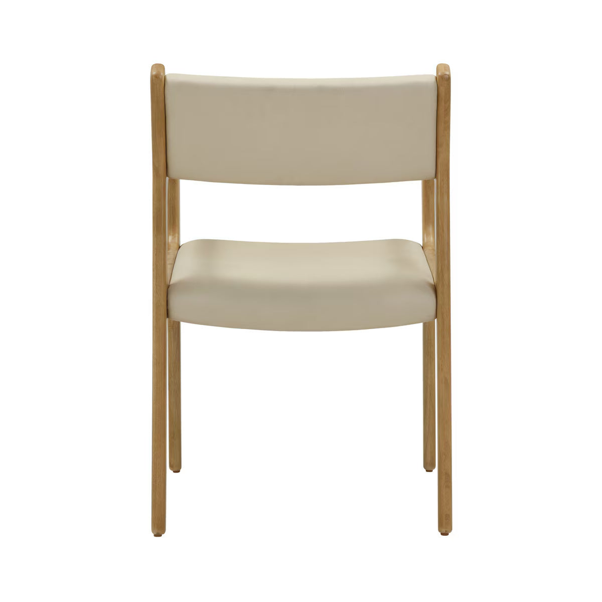Chaise de salle à manger en cuir végétalien Ari Cream Performance - Lot de 2