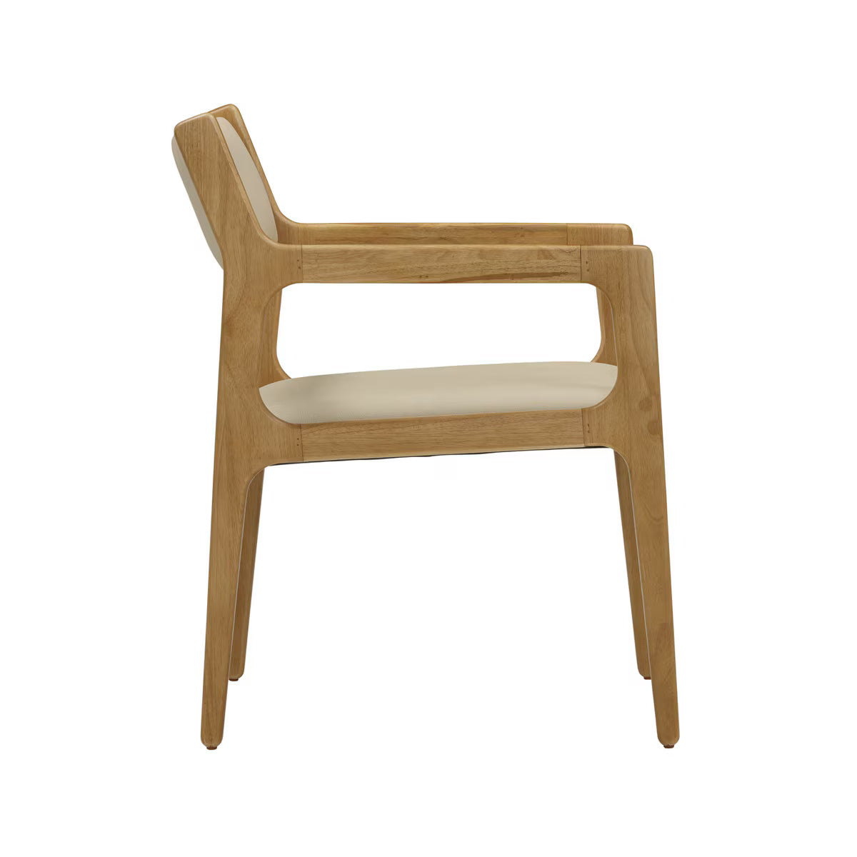 Chaise de salle à manger en cuir végétalien Ari Cream Performance - Lot de 2