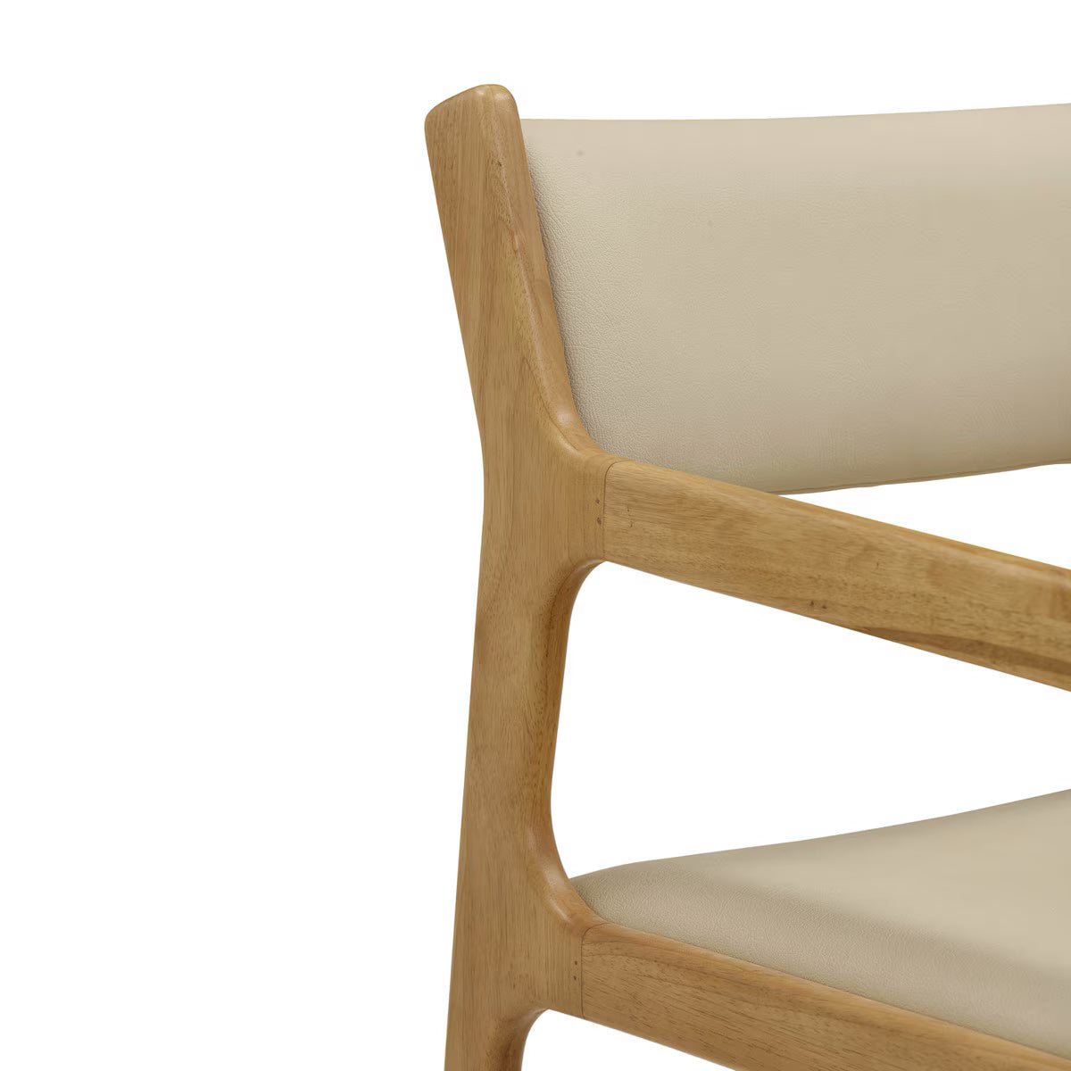Chaise de salle à manger en cuir végétalien Ari Cream Performance - Lot de 2