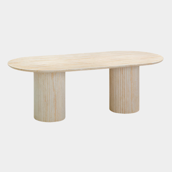 Brut Concrete Patterned Indoor/Outdoor 86" Oval Dining Table