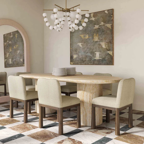 Brut Concrete Patterned Indoor/Outdoor 86" Oval Dining Table
