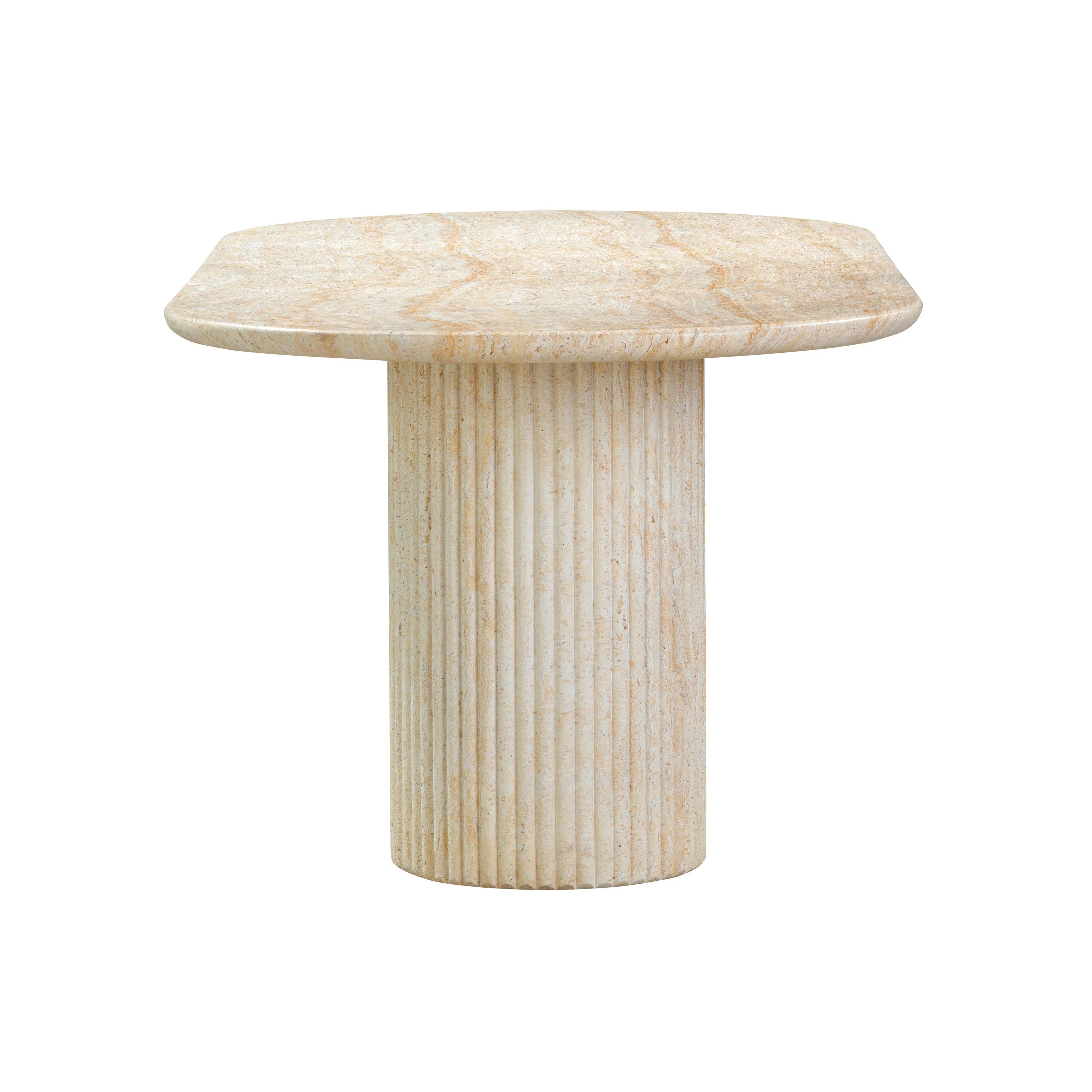 Brut 86" Concrete Patterned Indoor/Outdoor 86" Oval Dining Table