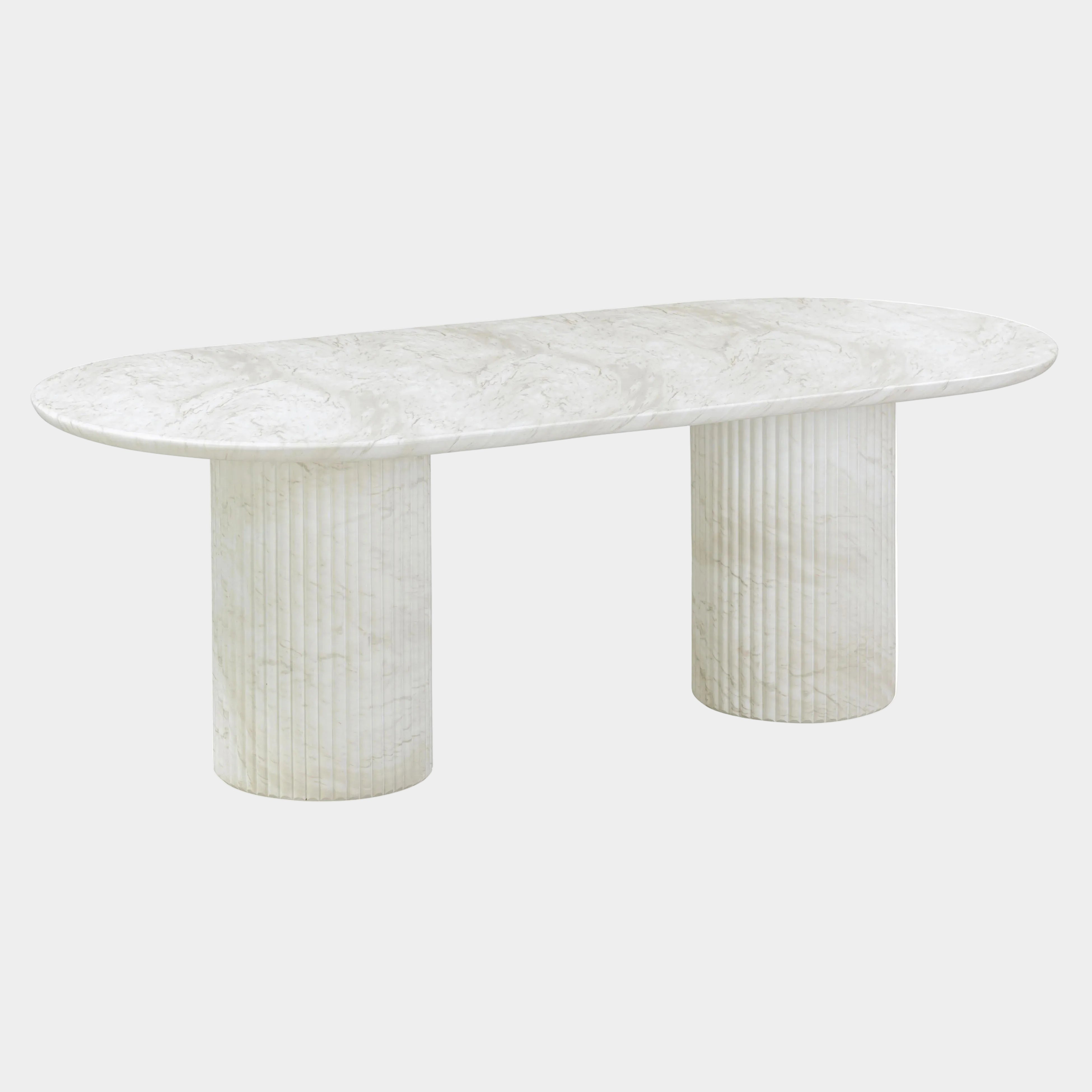 Brut 86" Concrete Patterned Indoor/Outdoor 86" Oval Dining Table