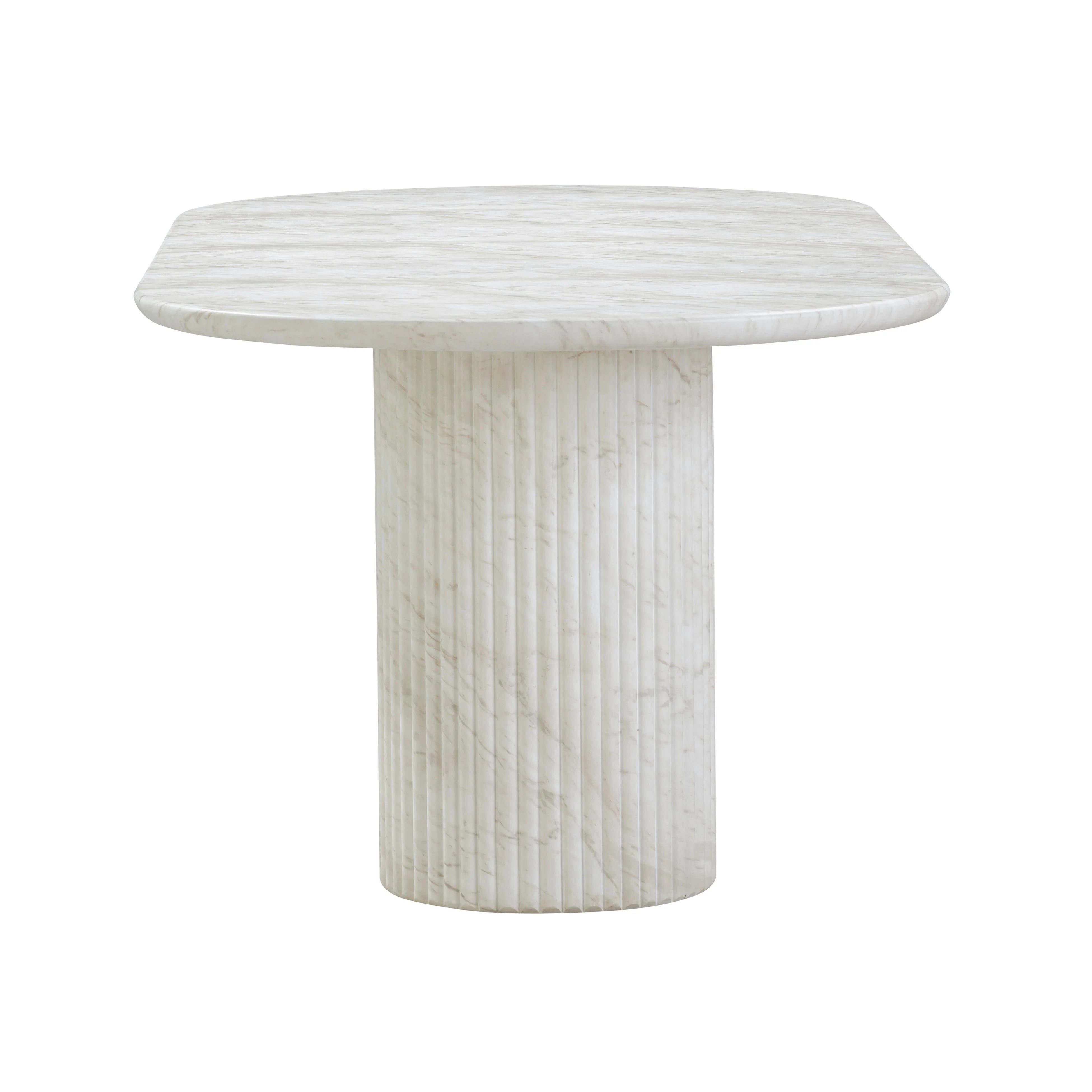 Brut 86" Concrete Patterned Indoor/Outdoor 86" Oval Dining Table