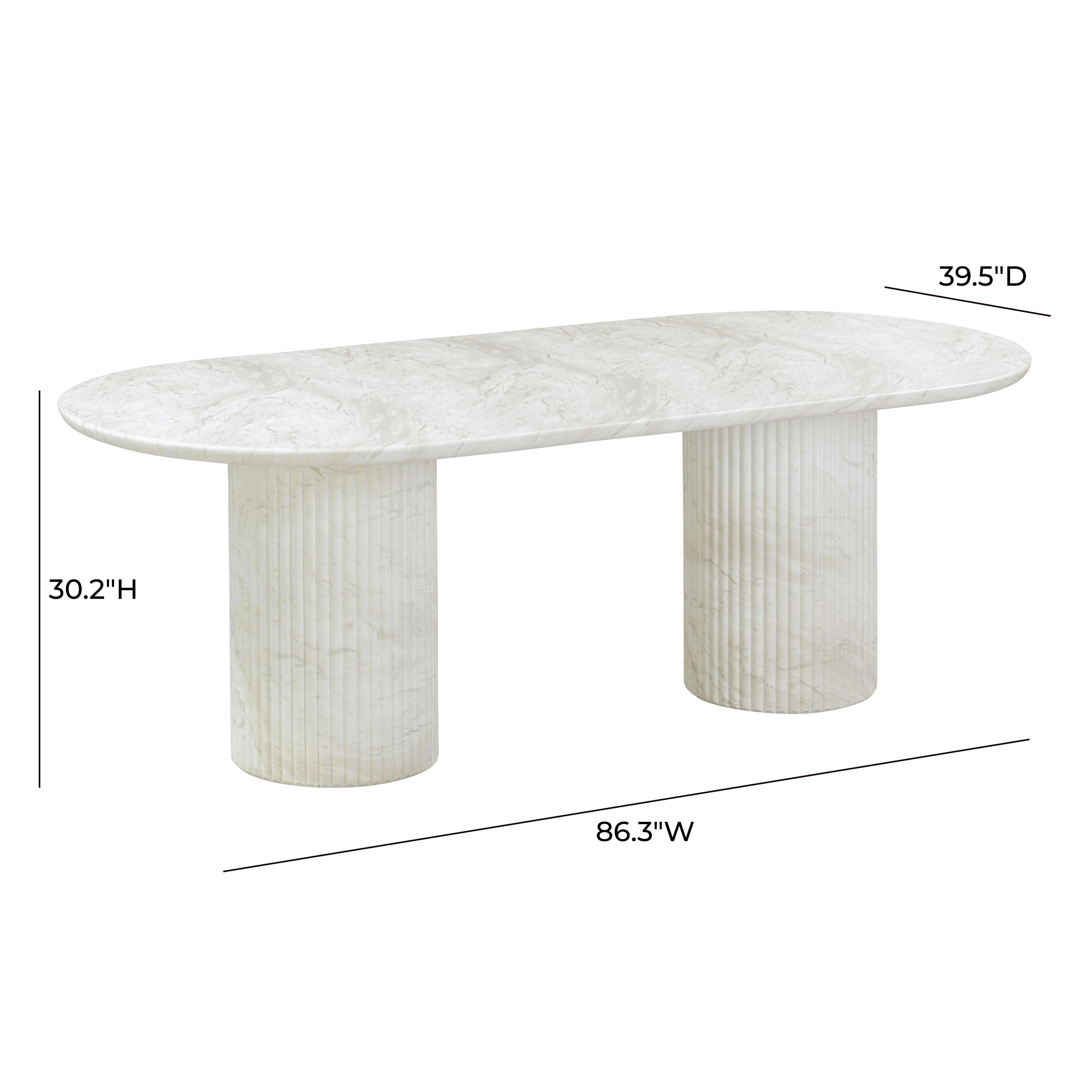 Brut 86" Concrete Patterned Indoor/Outdoor 86" Oval Dining Table