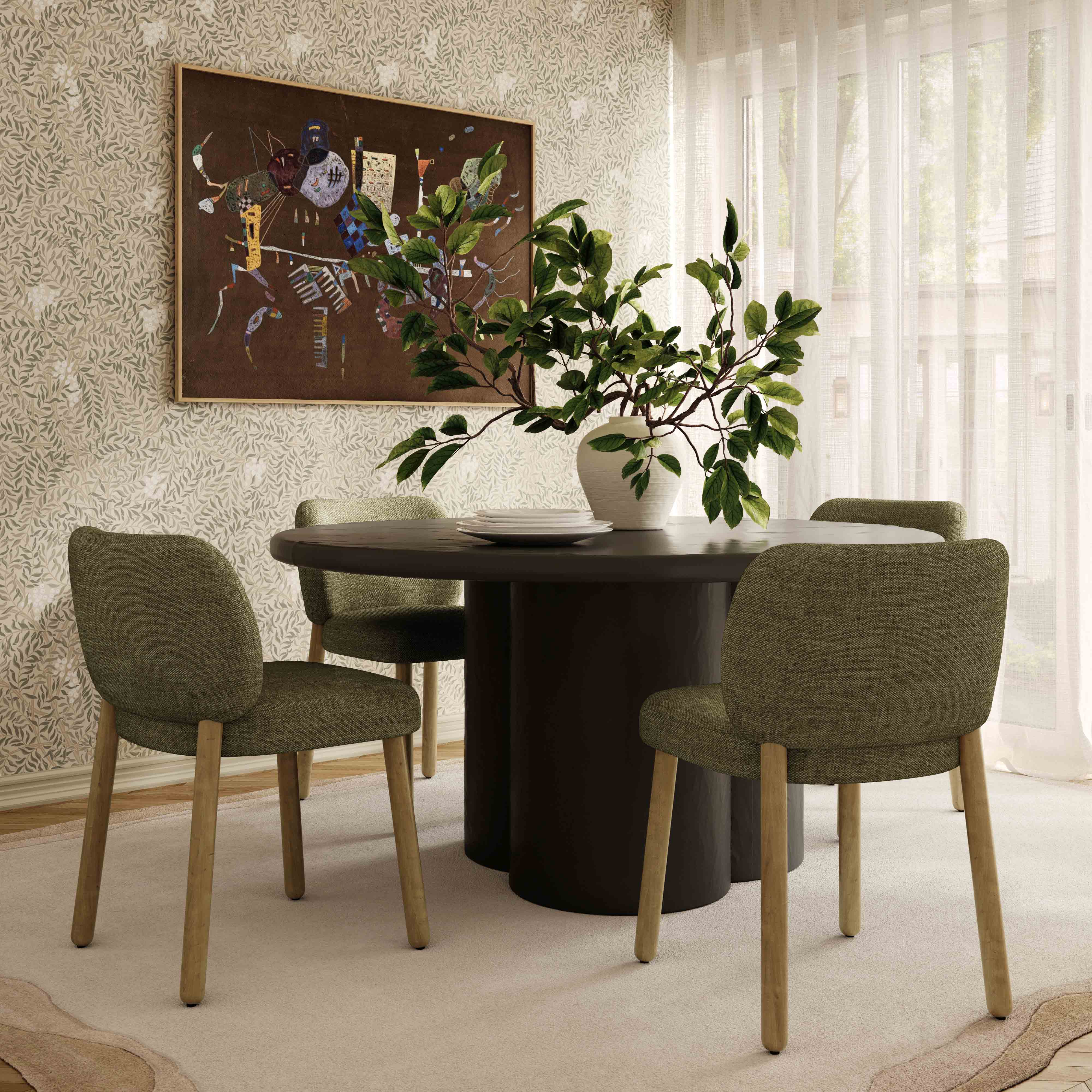 Foxy Textured Performance Fabric Dining Chair