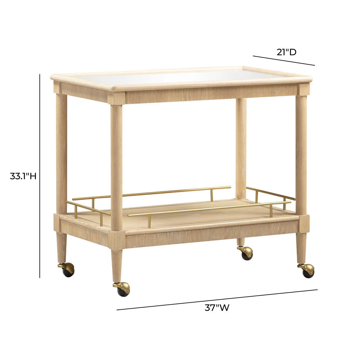 Slosh 37" Natural Ash Bar Cart