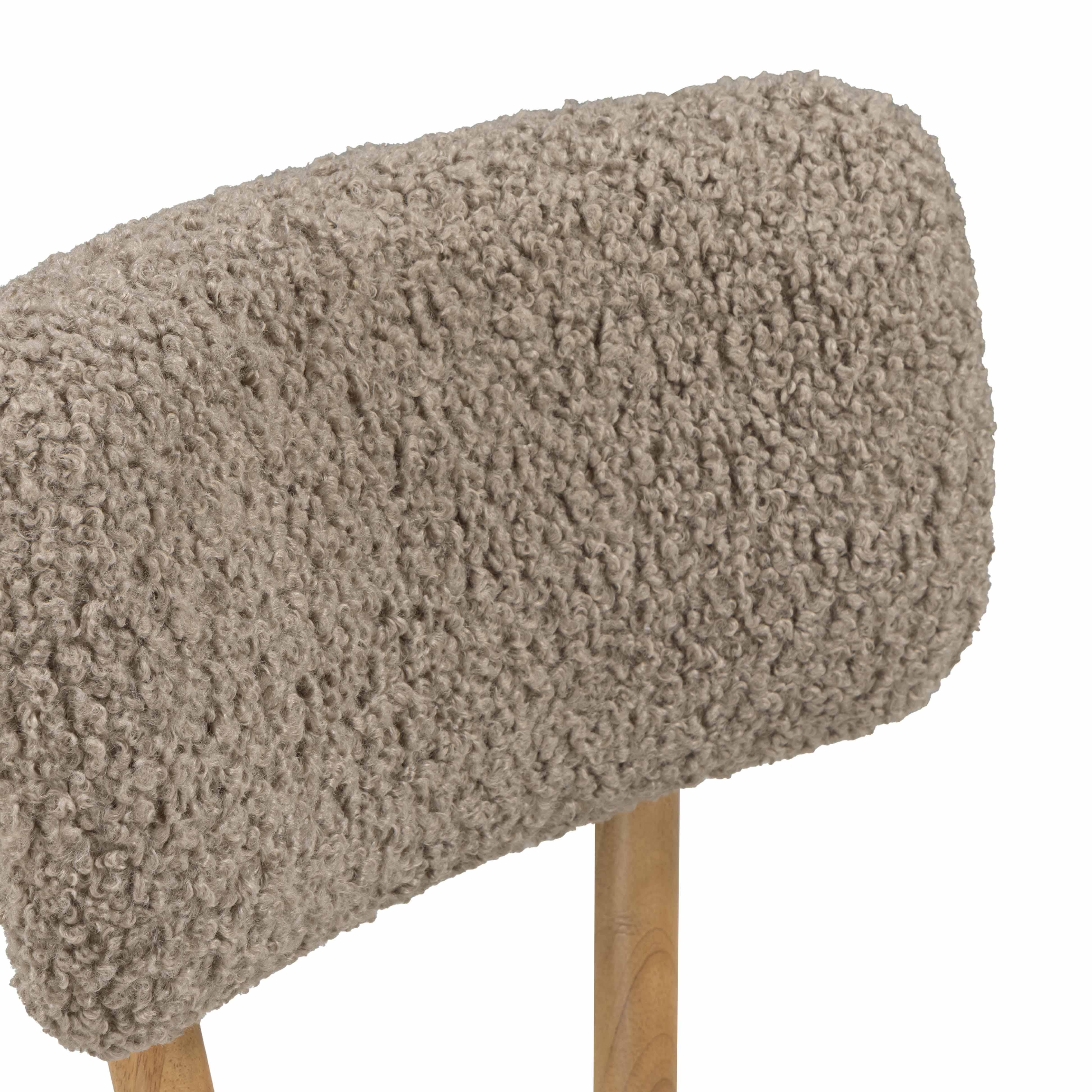 Bobbie Cream Performance Vegan Leather and Grey Vegan Shearling Dining Chair