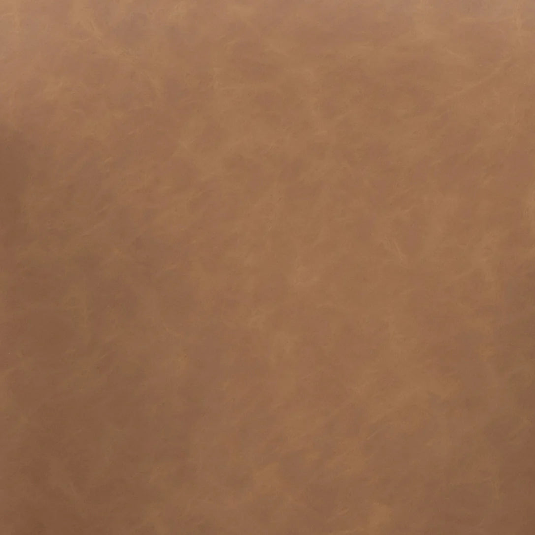 Vina Cognac Performance Vegan Leather and Cream Textured Weave Dining Chair