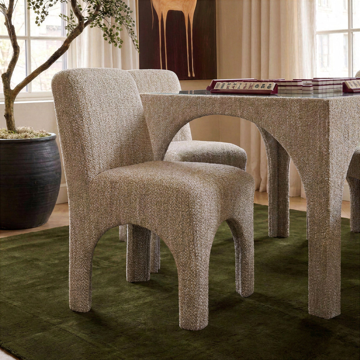 Tomlin Performance Chenille Dining Chair - Beige