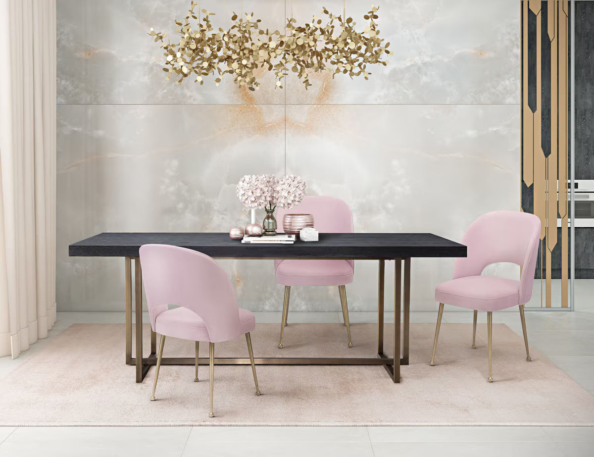 Chaise en velours Swell Blush