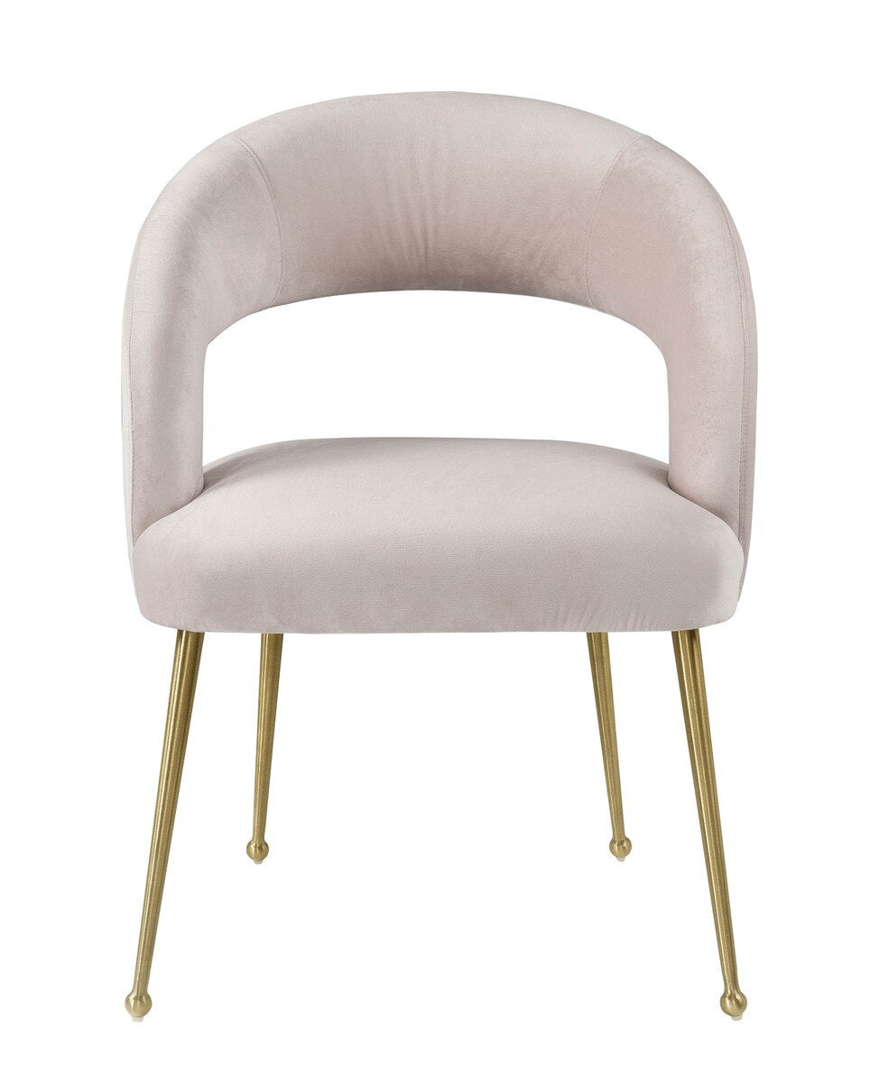 Chaise de salle à manger en velours Rocco Blush