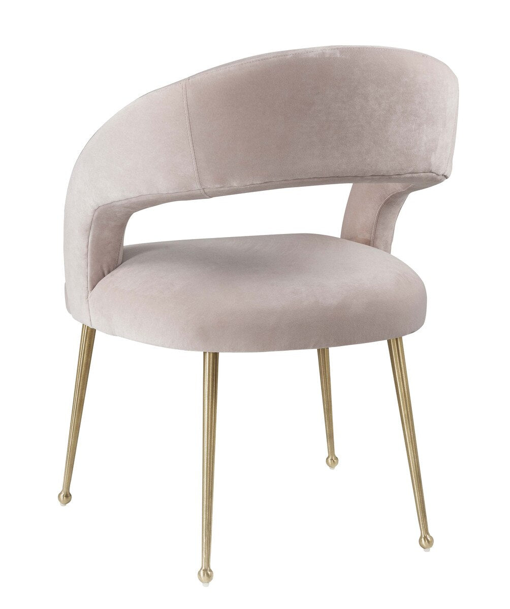 Chaise de salle à manger en velours Rocco Blush
