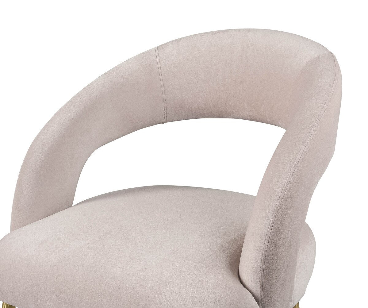 Chaise de salle à manger en velours Rocco Blush