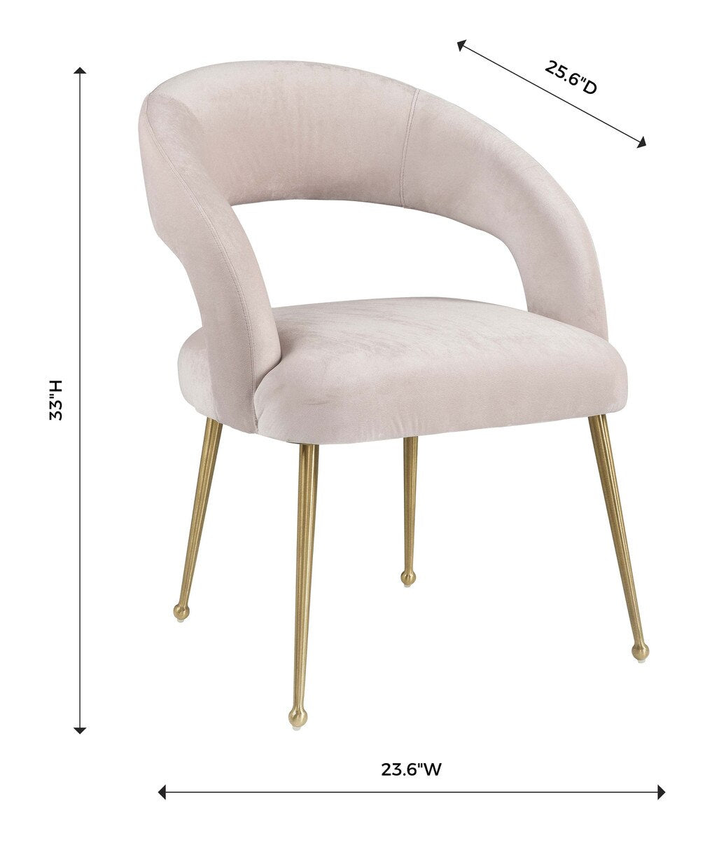 Chaise de salle à manger en velours Rocco Blush