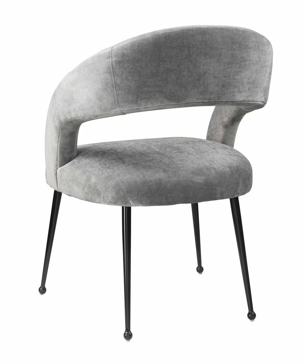 Chaise de salle à manger Rocco Slub Grey