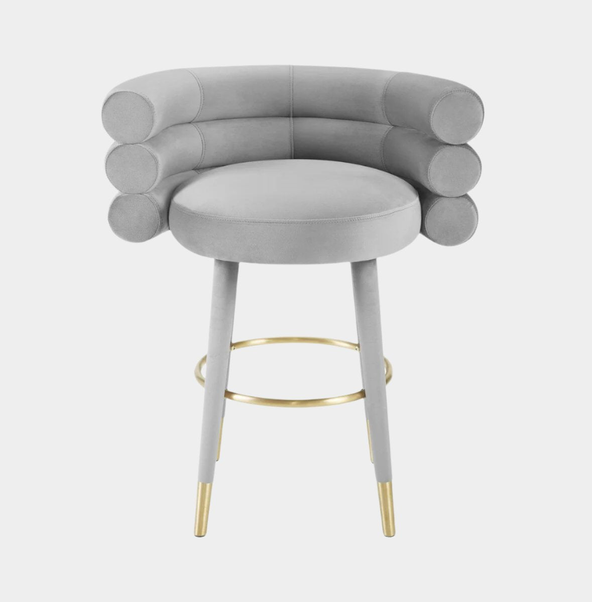 Tabouret de bar en velours gris Betty