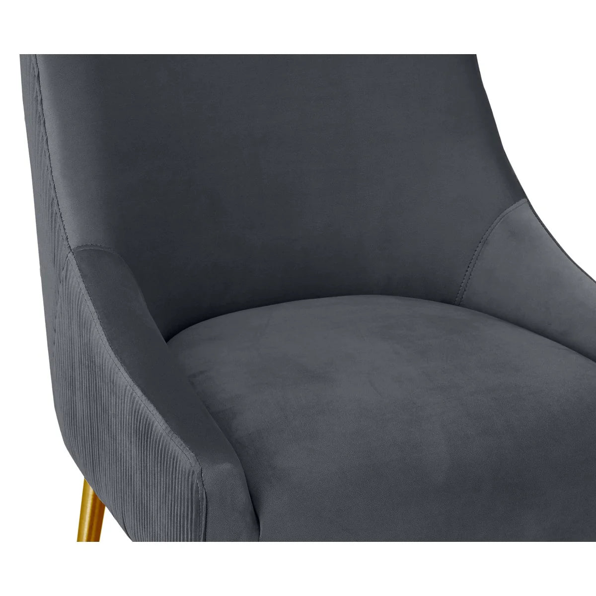 Tabouret de bar Beatrix en velours gris clair plissé