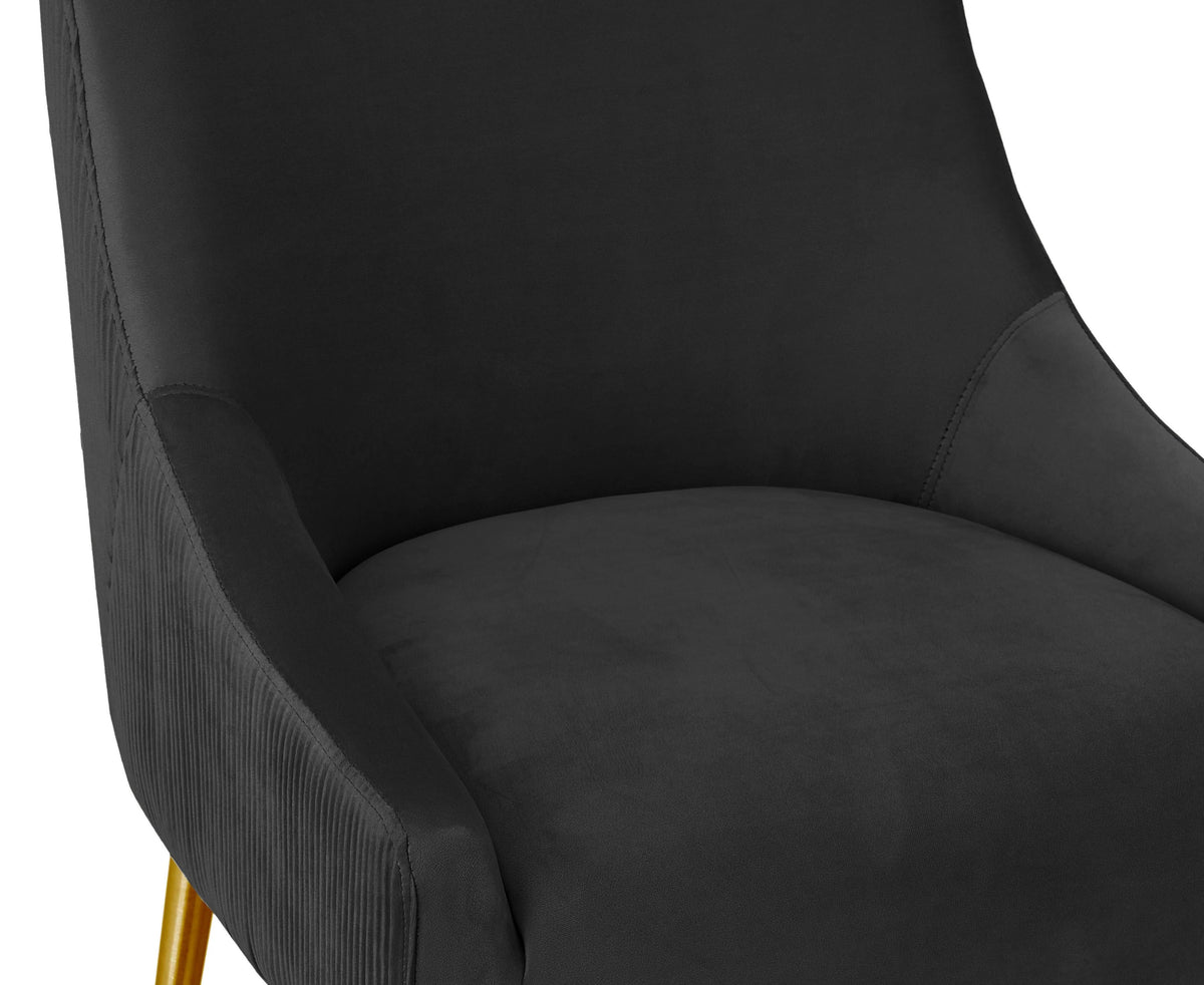 Tabouret de bar Beatrix en velours gris clair plissé