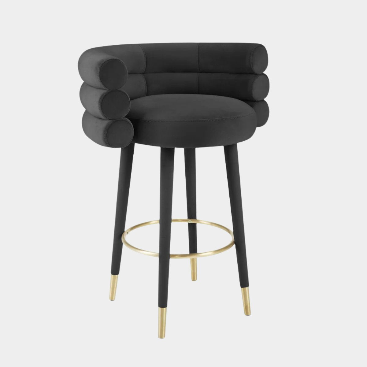 Tabouret de bar Betty en velours noir