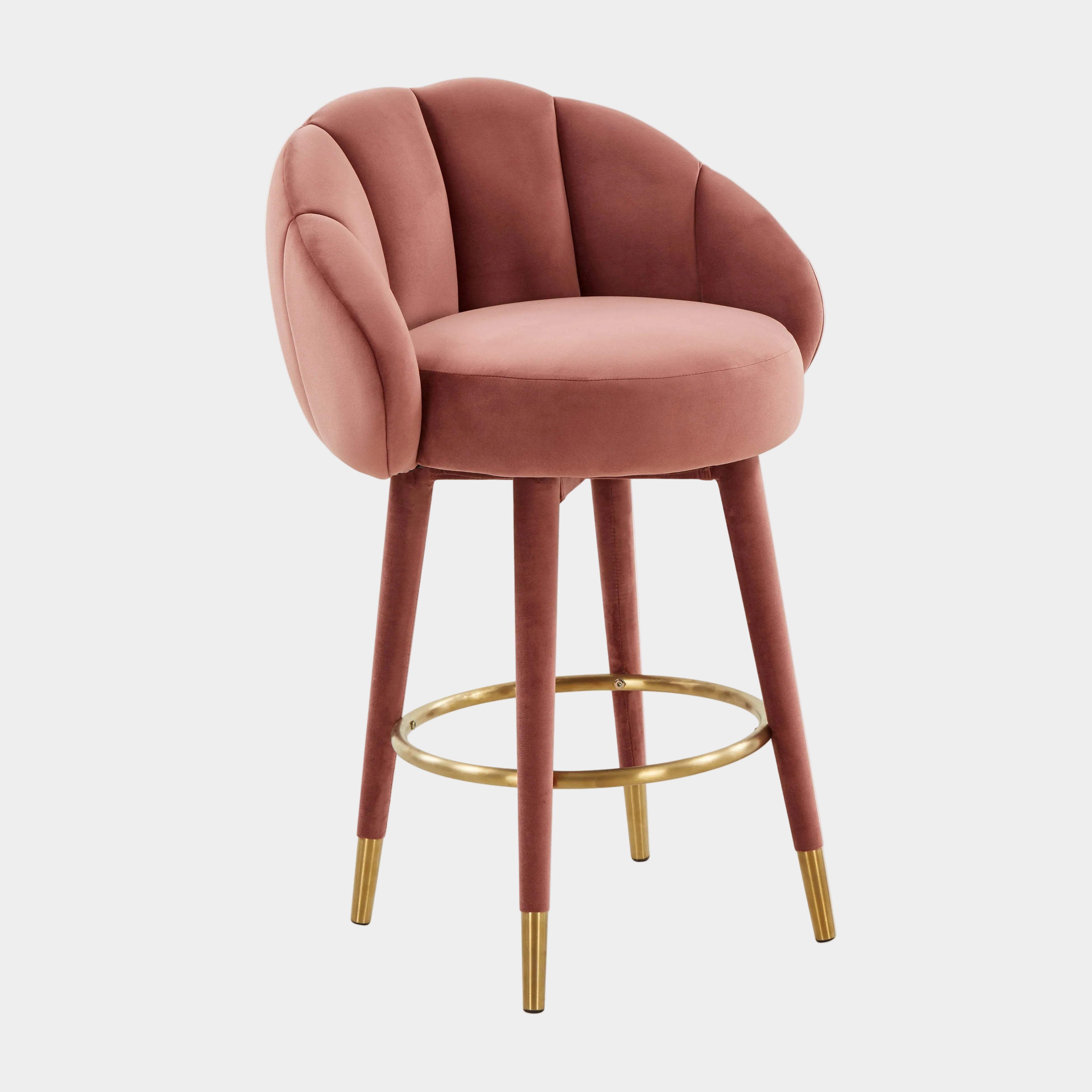 Myla Performance Velvet Swivel Stool