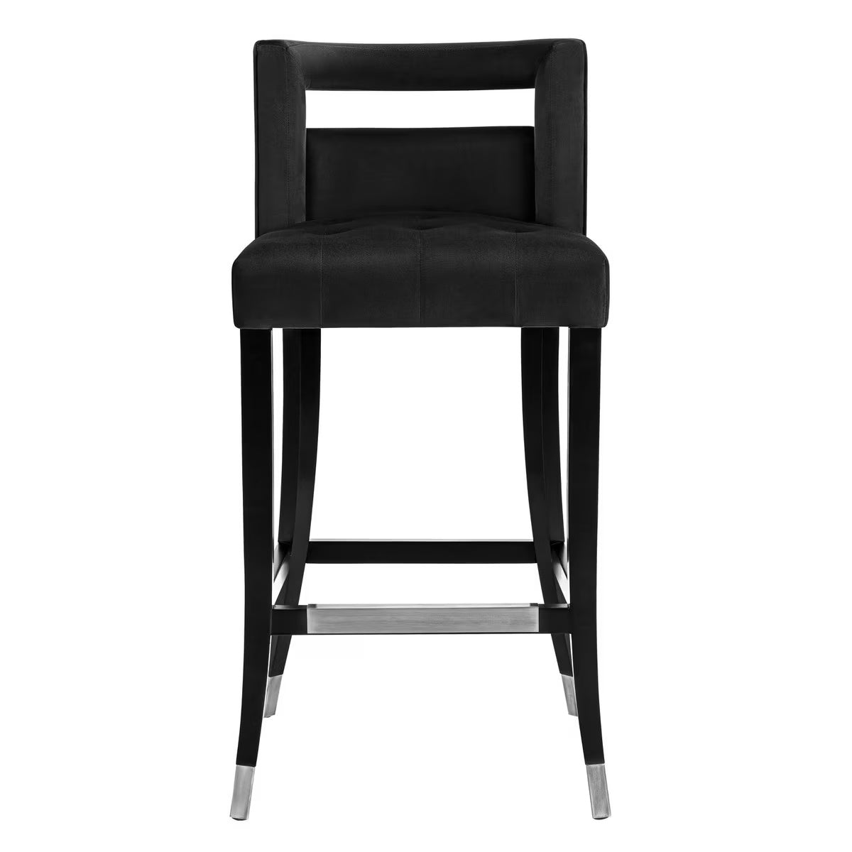 Tabouret de bar en velours noir Hart