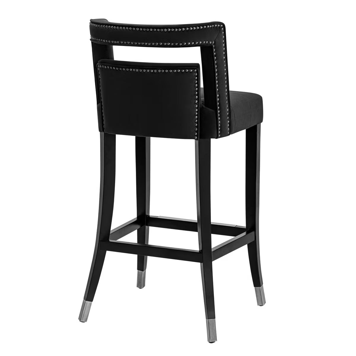 Tabouret de bar en velours noir Hart