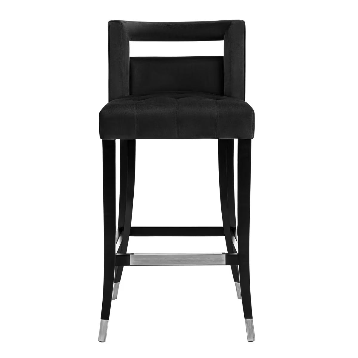 Tabouret de bar en velours noir Hart