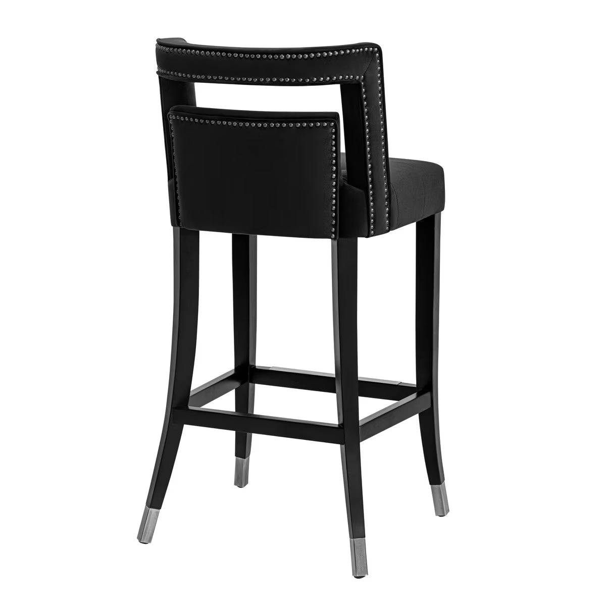 Tabouret de bar en velours noir Hart
