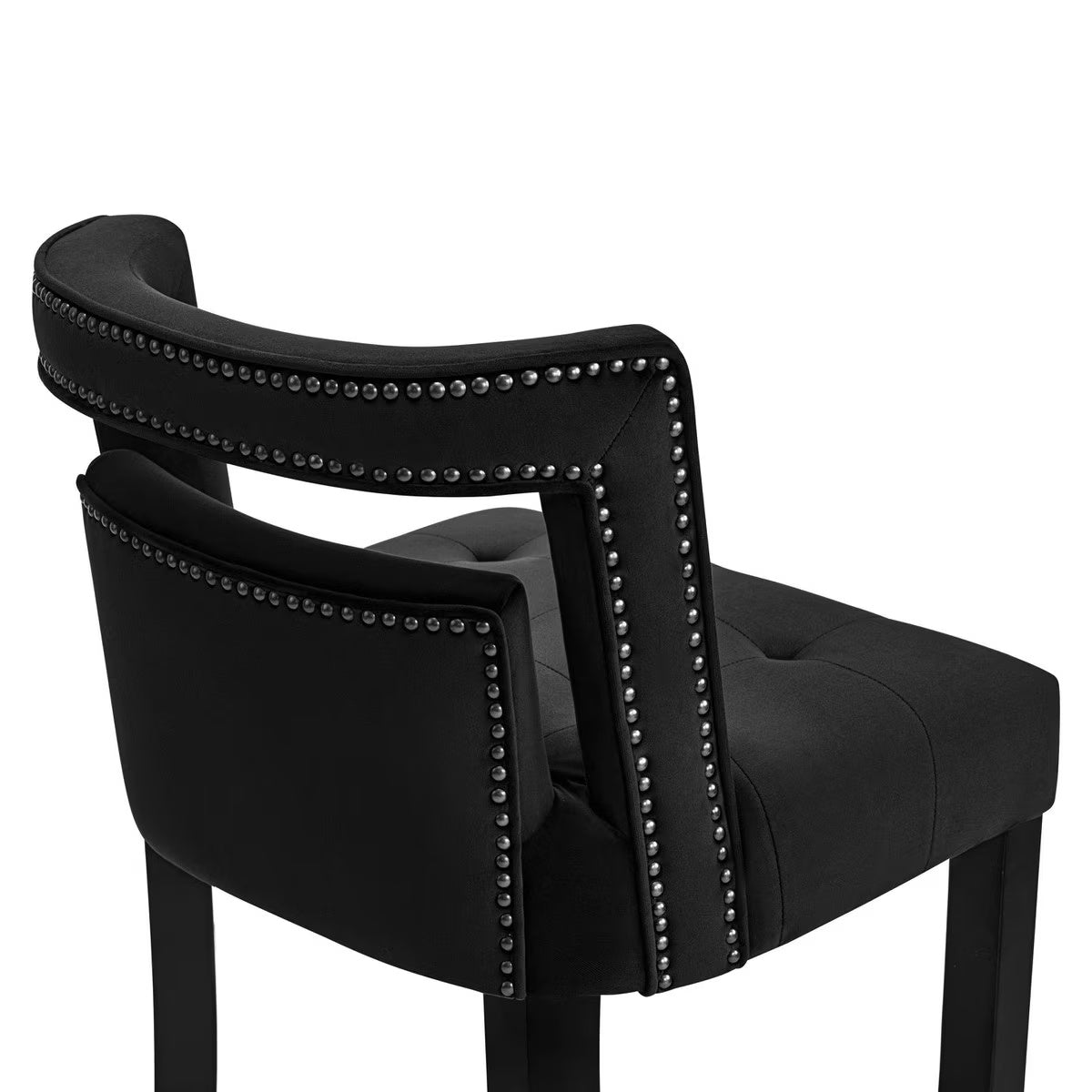 Tabouret de bar en velours noir Hart