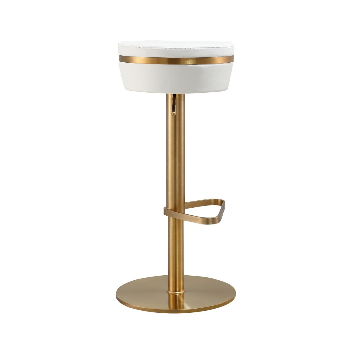 Tabouret réglable Astro White Performance en cuir végétalien et or