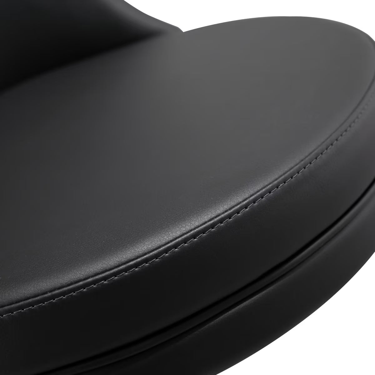 Tabouret réglable en cuir végétalien noir et argent Reagan