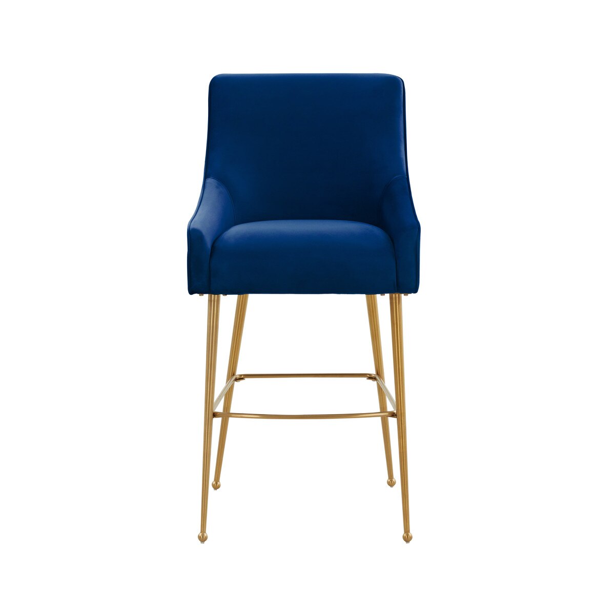 Tabouret de bar Beatrix en velours bleu marine
