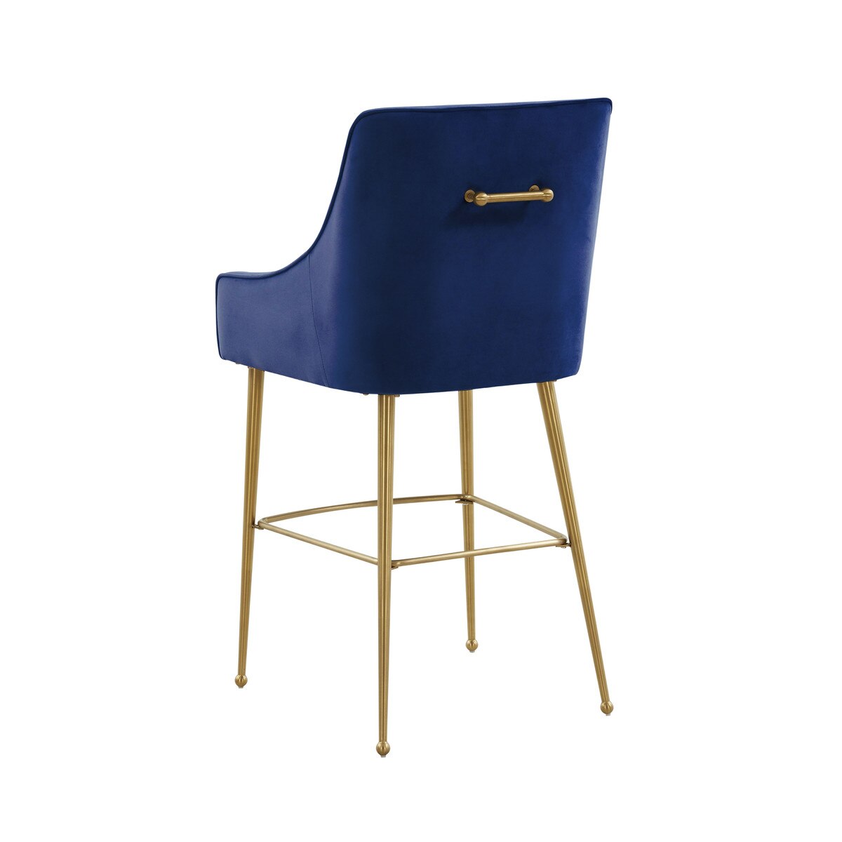 Tabouret de bar Beatrix en velours bleu marine