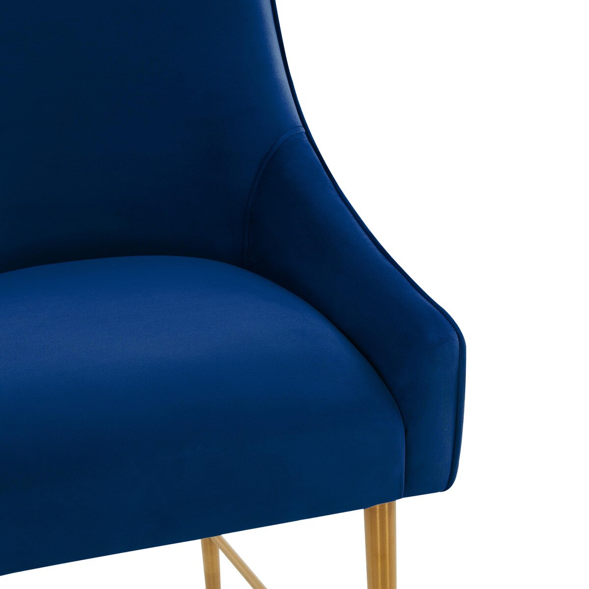 Tabouret de bar Beatrix en velours bleu marine