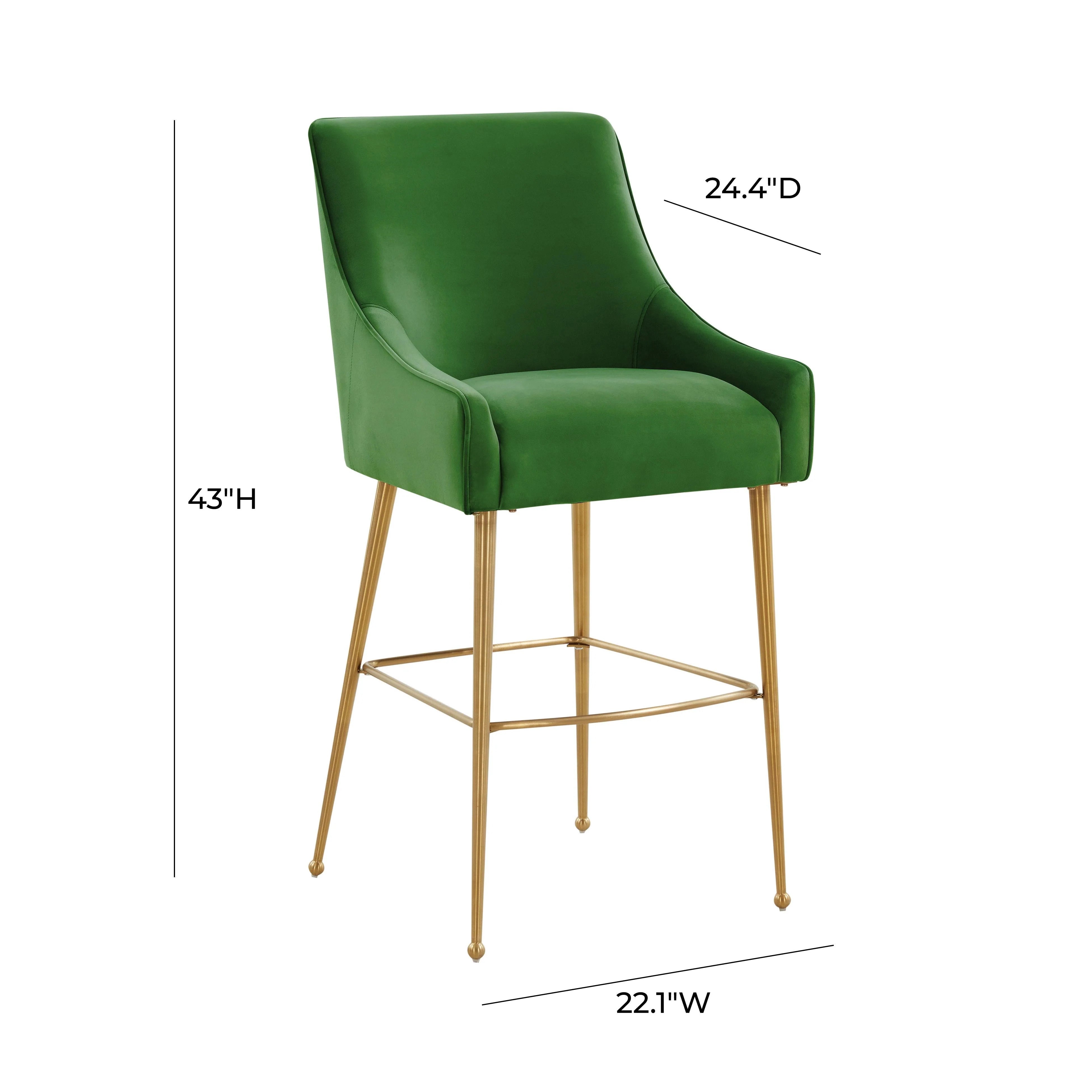 Tabouret de bar Beatrix en velours vert